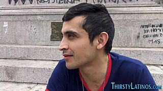 Watch This Gay Latino Give An Amazing Blowjob And Receive A Facial!