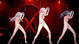 Honkai Star Rail Girls Clara, March 7th, Silverwolf In Hentai Action!