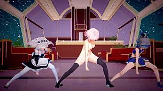 Honkai Star Rail Girls Clara, March 7th, Silverwolf In Hentai Action!