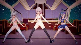 Honkai Star Rail Girls Clara, March 7th, Silverwolf In Hentai Action!