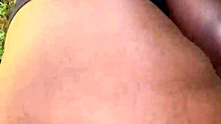 Ghetto Bitch Fucking and Sucking Outdoors