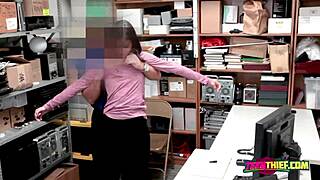 Emily Moans Taking Officer's Cock After Being Caught At Work.