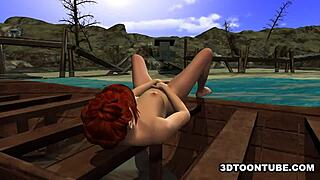 foxy 3d lesbian babe feels intense licking on boat