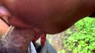 Ghetto Bitch Fucking and Sucking Outdoors