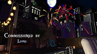 catgirl craves cock gets creampied before fireworks in 3d anime hentai