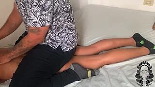 he dominated his stepsister with erotic tit massage