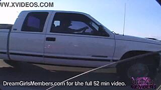 Hot blonde cums loudly next to me while I'm driving