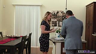 Blonde milf massages lawyer's monster cock with her big ass