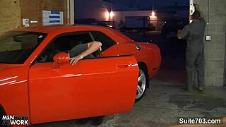 sexy gay mechanic gets fucked hard in the garage by big cock