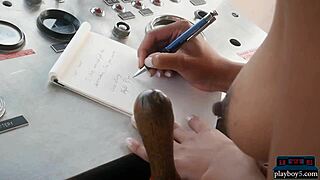 Exotic Playboy Model Strips Naked Outdoors on a Boat, Wow!