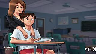 Summertime Saga episode 1.35 teaches French in European anime cartoon