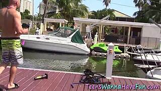 Amateur Teen Gets Drilled At Outdoor Party