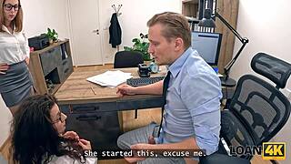 Antonia Sainz, the naughty boss at Loan4k, taught her clerk a hard lesson by screwing him in the office. It was a wild reality check!