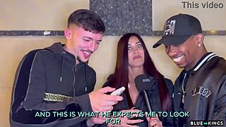 Andrea Lux interviews two guys on the street, ends up banging them in hotel room
