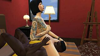 massive big boobs on hot asian thai girl fucking with a black man with a big cook