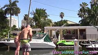 Amateur Teen Gets Drilled At Outdoor Party