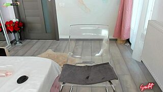 Blonde milf teases with fingering her juicy pussy on webcam.