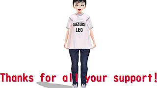 anime girl swims in micro bikini, nip slip happens