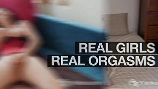 Chubby Miel fingering her hairy quim in high definition