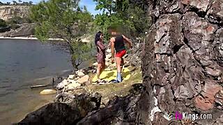 Voyeur Films Amateur European Couple Bent Over Doggy Fucking In Public Park!