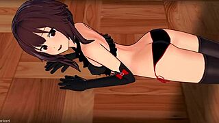 Megumin Konosuba Wears Bikini for Crazy Fucking. Uncensored Hentai Cumshot on Shaved Pussy.