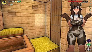 feeling the huge tits in this hentai game public creampie scene