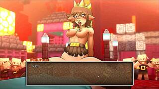 feeling the huge tits in this hentai game public creampie scene