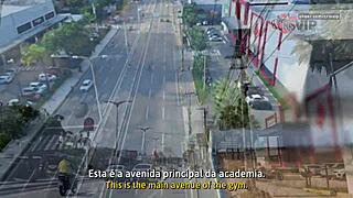 cristina almeida in fortaleza ce, flashing cameltoe in tight gym shorts, filmed by cuckold husband