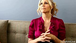 Lusty teacher Julia Ann works her pussy with intense solo play.