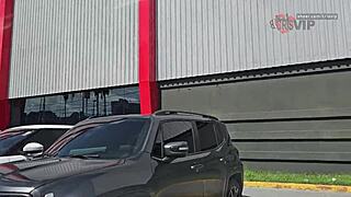 cristina almeida in fortaleza ce, flashing cameltoe in tight gym shorts, filmed by cuckold husband