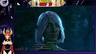 Brunette Astorian fucks big-titted Namekian to orgasm