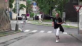 Street Sex Threesome with Blonde Teen Hottie Alexis Crystal and Two Guys in Car