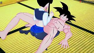 Chichi takes on Gohan and Goku in wild milf threesome