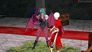 Morrigan sends us to fuck in 3D world!