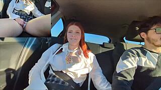 car sex with teen stepsister redhead creampie hot! 🔥