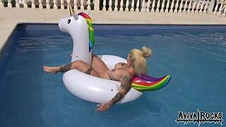 Aviva Rocks Masturbates Her Big Tits and Ass with Sexy Tattoo