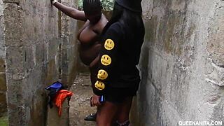 Girls live naked in unfinished building, fucked by passersby.