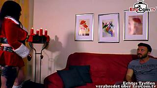 German curvy housewife with huge tits tries homemade amateur porn