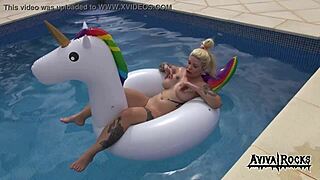 Aviva Rocks Masturbates Her Big Tits and Ass with Sexy Tattoo