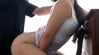 Pov Fucking Wife's Babysitter's Big Ass in Doggystyle Creampie and Squirting