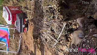 AlinaNovak's naughty outdoor adventure ends in a big catch
