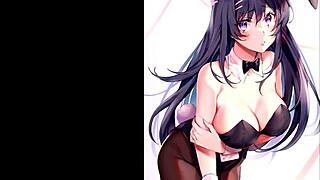 sakurajima mai as bunny girl senpai in hot hentai compilation