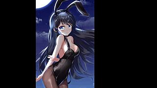 sakurajima mai as bunny girl senpai in hot hentai compilation