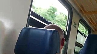 my friend jerks me off and i suck his big cock on the train 😏