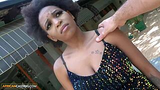 I cast a busty ebony in sequin dress impressed by my monster cock