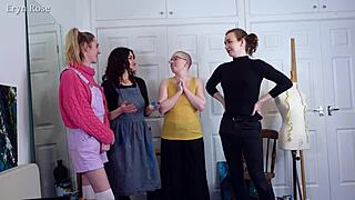 behind the scenes, a blank canvas turns to stone in naked display