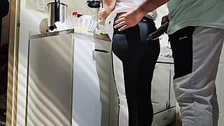 While Cooking, My Boyfriend Surprises Me With Cucumber Play For Lunch In Kitchen And Bedroom