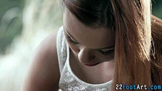 Fetish european babe receives cumshot after footjob and handjob