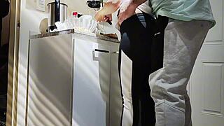 While Cooking, My Boyfriend Surprises Me With Cucumber Play For Lunch In Kitchen And Bedroom