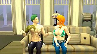 Nico Robin Hentai Fucked Hard by Luffy in Wild Anime Scene.